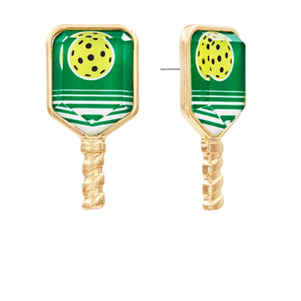 Epoxy Pickleball Paddle Earrings